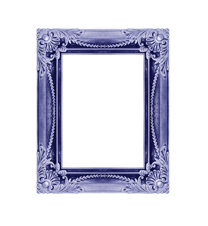  Blue picture frame. Isolated on white backgroundの写真素材