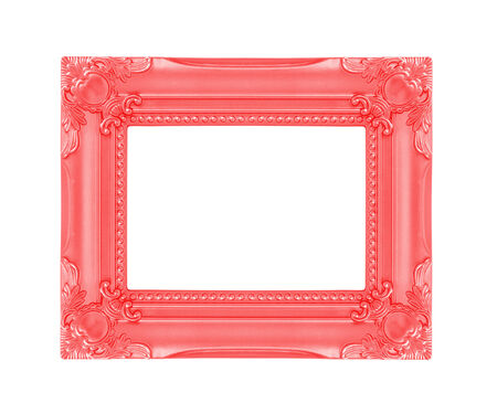 Red picture frame. Isolated on white backgroundの写真素材
