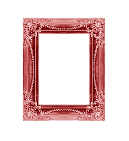 Red picture frame. Isolated on white backgroundの写真素材