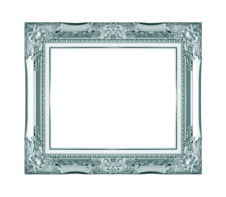Green picture frame. Isolated on white backgroundの写真素材