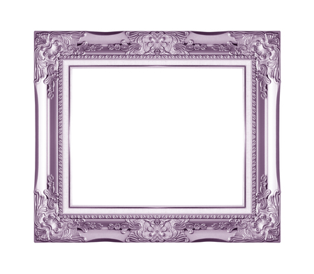  Purple picture frame. Isolated on white backgroundの写真素材