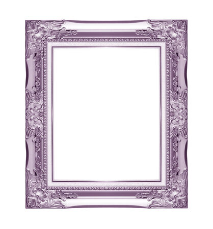  Purple picture frame. Isolated on white backgroundの写真素材