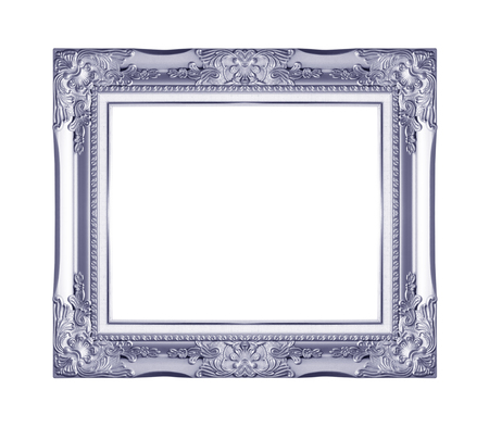  Blue picture frame. Isolated on white backgroundの写真素材