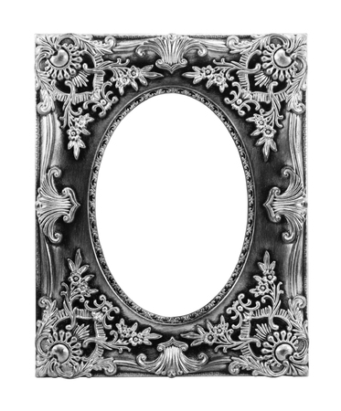 Black picture frames. Isolated on white backgroundの写真素材