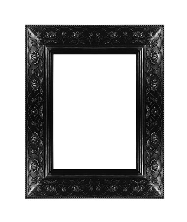 black picture frames. Isolated on white background の写真素材