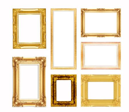 Set picture frame isolated on white backgroundの写真素材