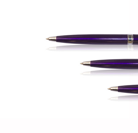 old ballpoint pen isolated on white backgroundの写真素材