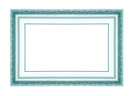 green antique  picture frames. Isolated on white backgroundの写真素材