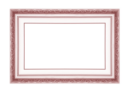 red antique  picture frames. Isolated on white backgroundの写真素材