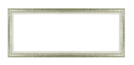 Old gray picture frames. Isolated on white backgroundの写真素材