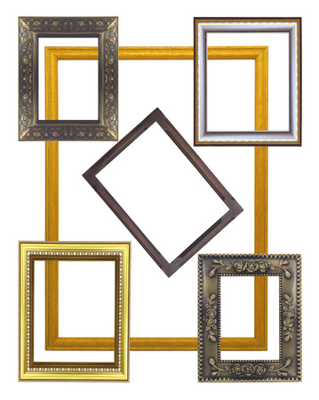 Set picture frame isolated on white backgroundの写真素材