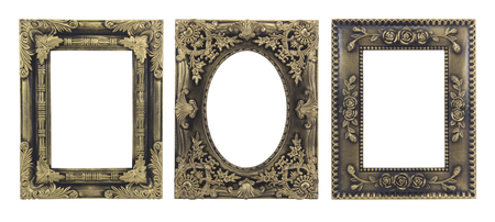 Set  picture frames. Isolated on white background の写真素材