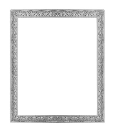 silver picture frames. Isolated on white backgroundの写真素材