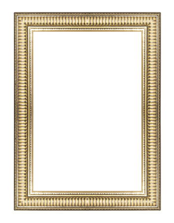 Gold picture frames. Isolated on white backgroundの写真素材