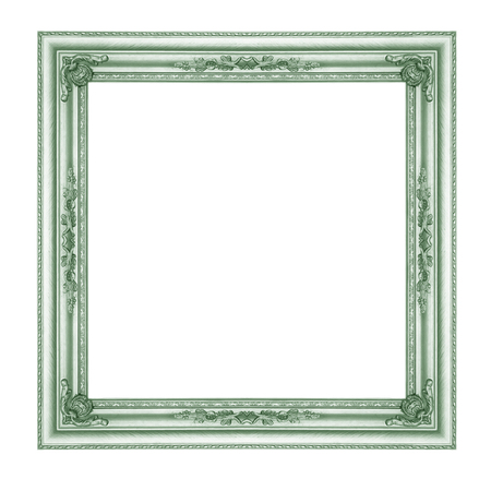 green picture frames. Isolated on white backgroundの写真素材