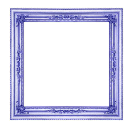 Blue picture frames. Isolated on white backgroundの写真素材