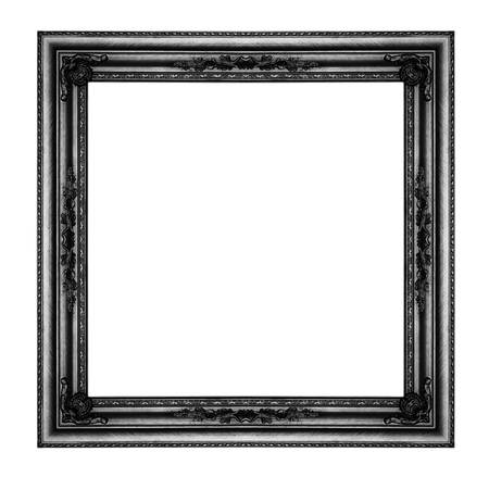 black picture frame .Isolated on white backgroundの写真素材