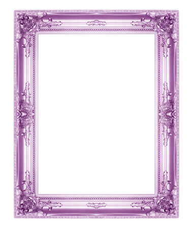 old antique purple picture frames. Isolated on white backgroundの写真素材