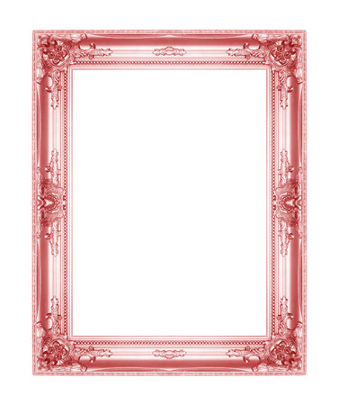 old antique red picture frames. Isolated on white backgroundの写真素材