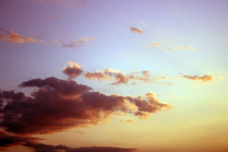Bright orange and yellow colors sunset skyの写真素材