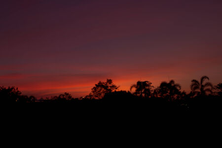 Bright orange and yellow colors sunset skyの写真素材