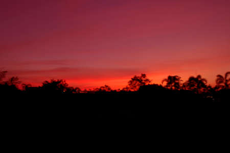 Bright orange and yellow colors sunset skyの写真素材