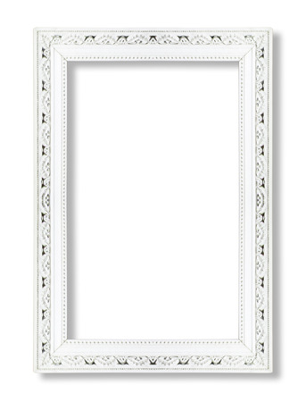 White picture frame  isolated on white backgroundの写真素材