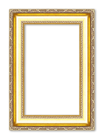 gold  picture frames. Isolated on white backgroundの写真素材