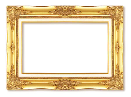  Old gold  antique picture frames. Isolated on white backgroundの写真素材