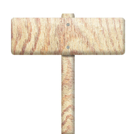 Wooden sign isolated on white backgroundの写真素材