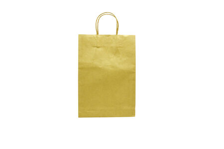  Brown paper bag isolated on white backgroundの写真素材