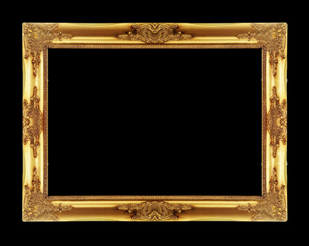 Gold picture frames. Isolated on white backgroundの写真素材