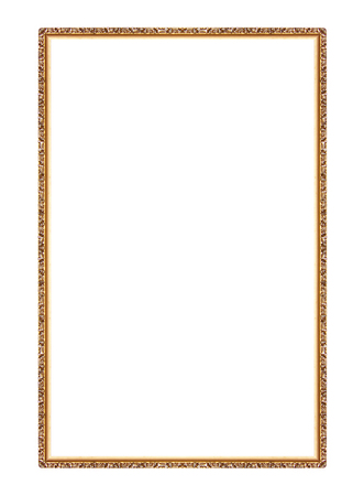 Gold picture frames. Isolated on white backgroundの写真素材