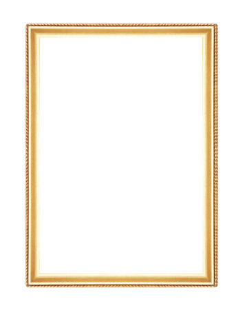 Gold picture frames. Isolated on white backgroundの写真素材