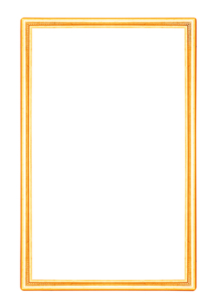 Gold picture frames. Isolated on white backgroundの写真素材