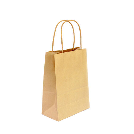 Paper bag isolated on white backgroundの写真素材