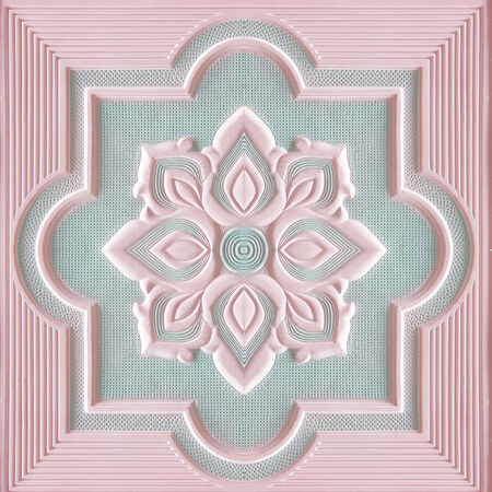 Patterns on the ceiling gypsum sheetsの写真素材