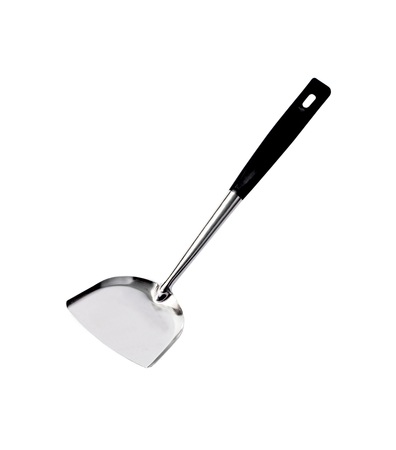 aluminium spatula isolated on a white backgroundの写真素材
