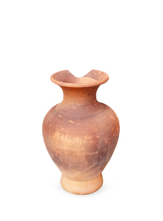 Broken amphora isolated on the white backgroundの写真素材