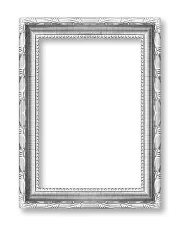 Silver picture frames. Isolated on white backgroundの写真素材