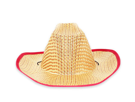 straw hat on white backgroundの写真素材