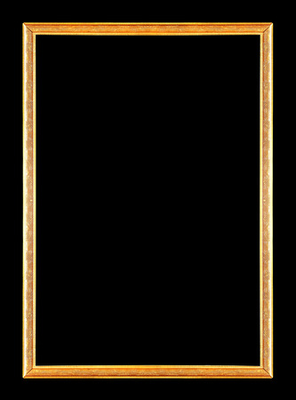 Gold vintage frame Isolated on black backgroundの写真素材