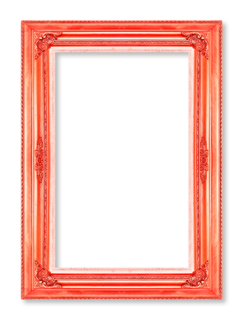 Red picture frames. Isolated on white backgroundの写真素材