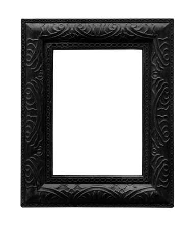 Isolated old black picture frameの写真素材