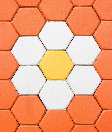 Hexagonal brick flooring backgroundの写真素材
