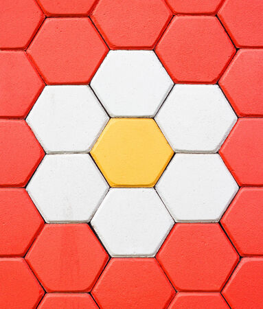 Hexagonal brick flooring backgroundの写真素材