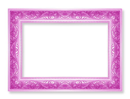purple picture frames. Isolated on white backgroundの写真素材