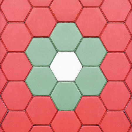 Hexagonal brick flooring backgroundの写真素材