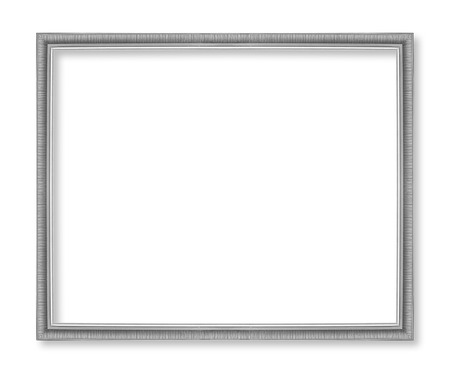 silver picture frames. Isolated on white backgroundの写真素材