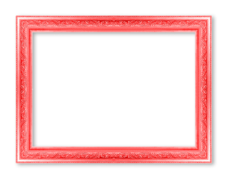 Red picture frame. Isolated on white backgroundの写真素材
